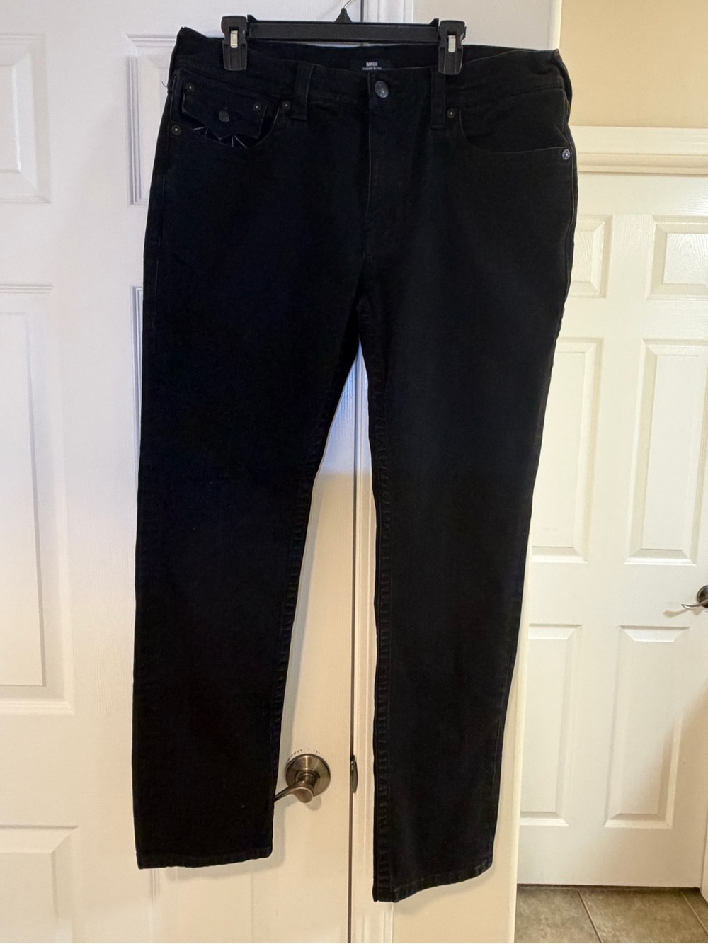 True Religion Men’s Rocco Relaxed Skinny Jeans in Black